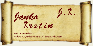 Janko Krstin vizit kartica